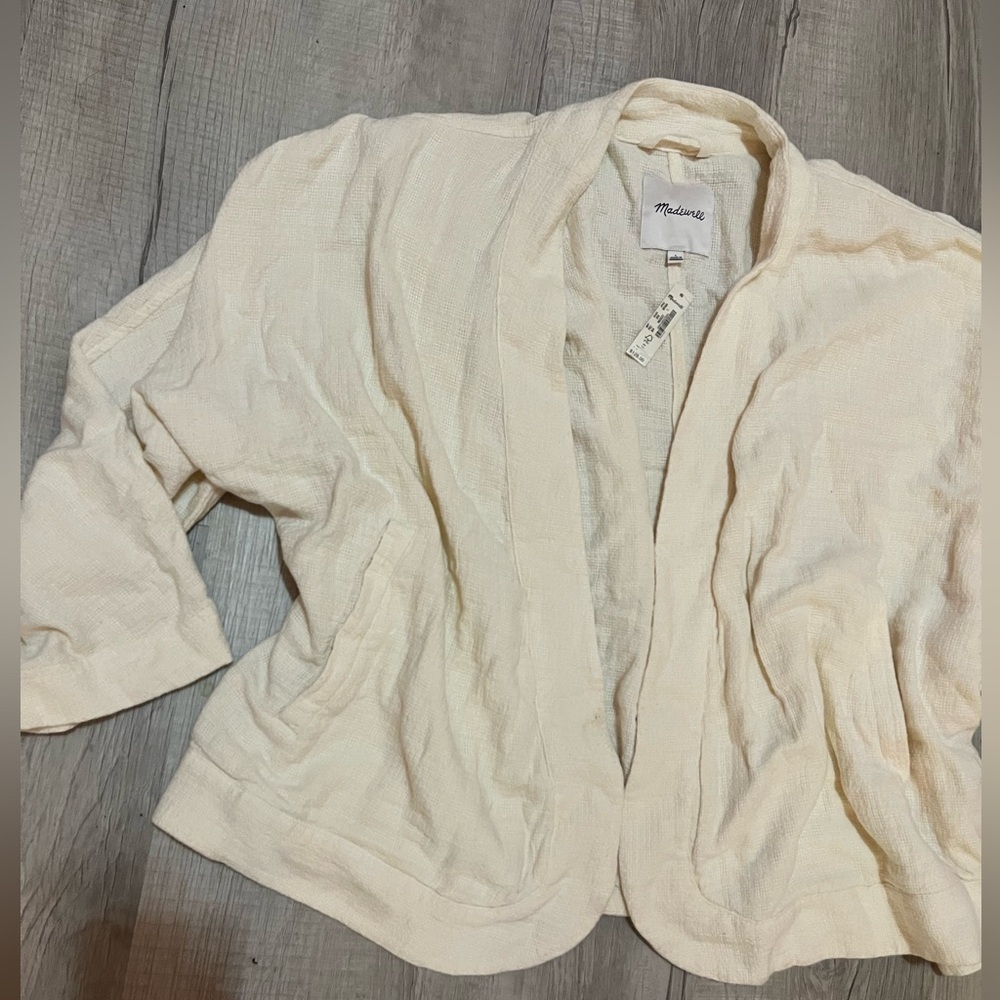 NEW WITH TAGS Madewell cream cardigan sweater, perfect for fall, tagged $128. L